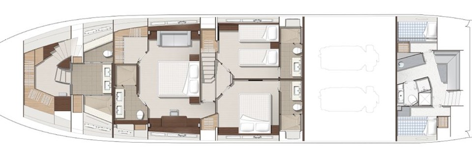 Sunseeker 95 Yacht Нижняя Палуба