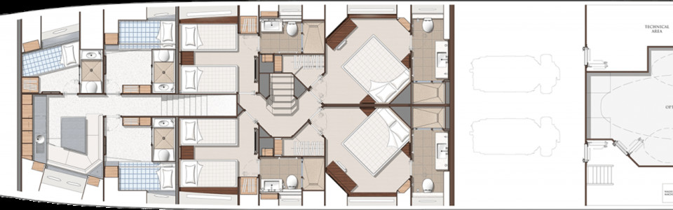 Sunseeker 116 Yacht Lower Deck