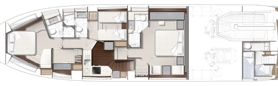 Sunseeker Predator 74 Lower Deck
