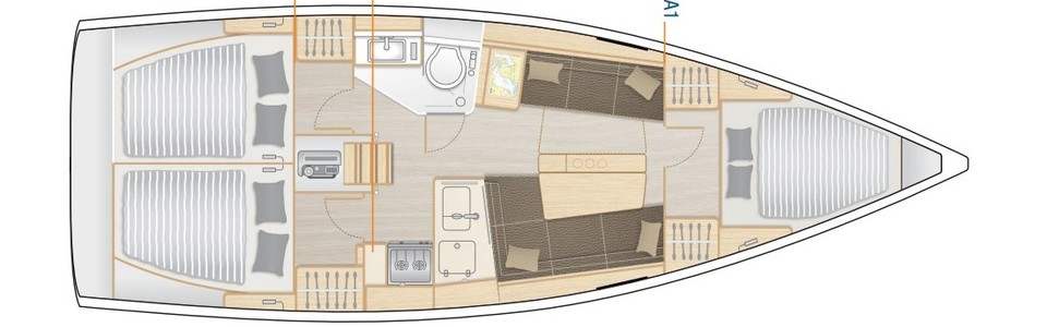 Hanse 348 Ponte Inferiore (Opzionale)