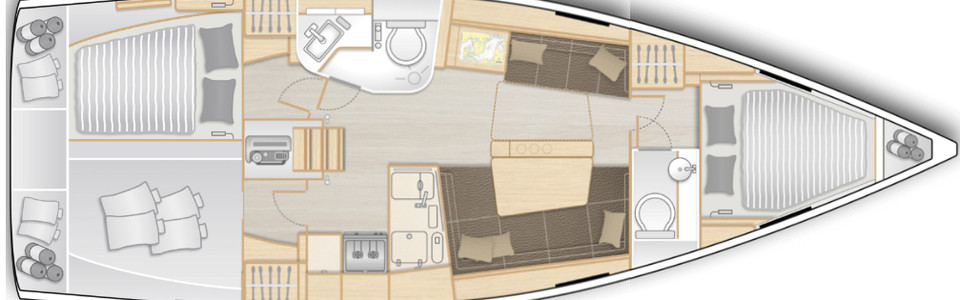 Hanse 388 Нижняя Палуба (Опционально 2)