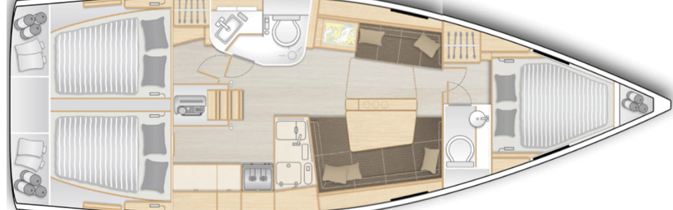 Hanse 388 Нижняя Палуба (Опционально 6)