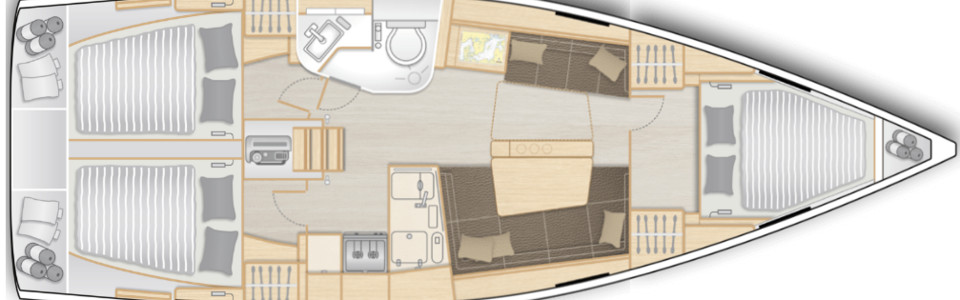 Hanse 388 Нижняя Палуба (Опционально 4)