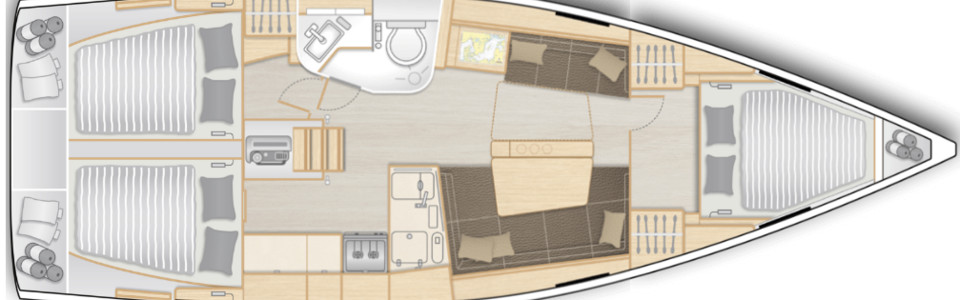 Hanse 388 Нижняя Палуба (Опционально 3)
