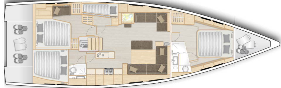 Hanse 548 Lower Deck