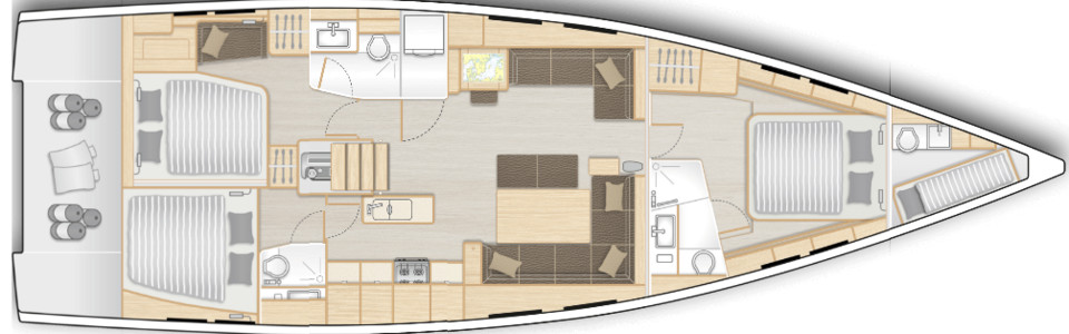 Hanse 548 Lower Deck (Optional 11)
