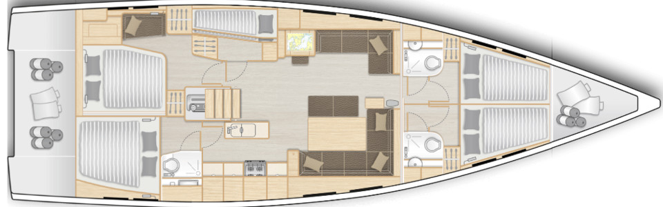 Hanse 548 Lower Deck (Optional 4)