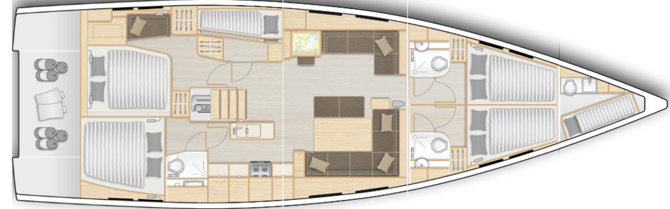 Hanse 548 Lower Deck (Optional 8)