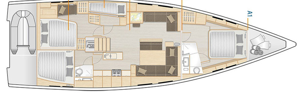 Hanse 548 Lower Deck 2