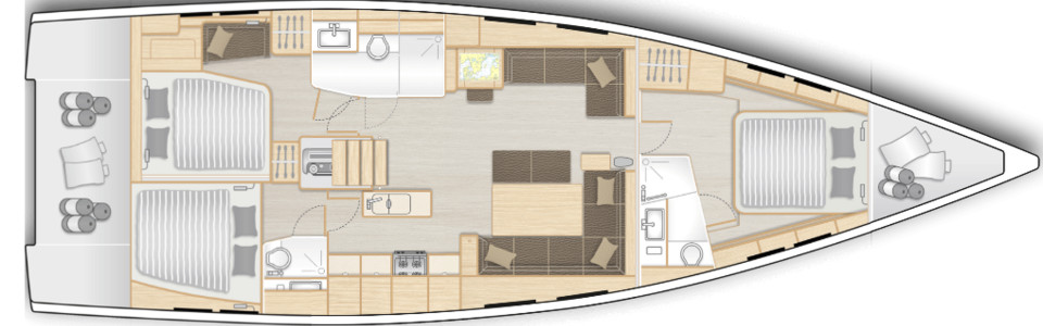 Hanse 548 Lower Deck (Optional)