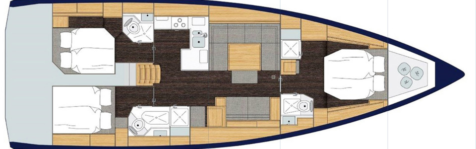 Bavaria C50 Нижняя Палуба