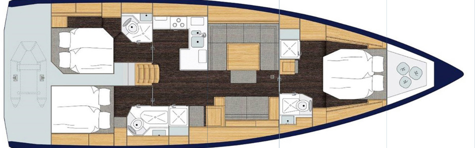 Bavaria C50 Нижняя Палуба 2