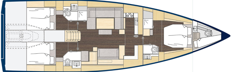 Bavaria C57 Pont Inférieur (Option 5)