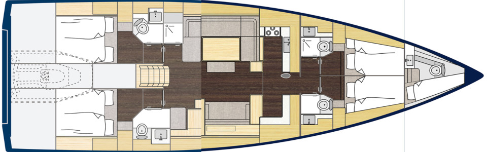Bavaria C57 Pont Inférieur (Option 7)