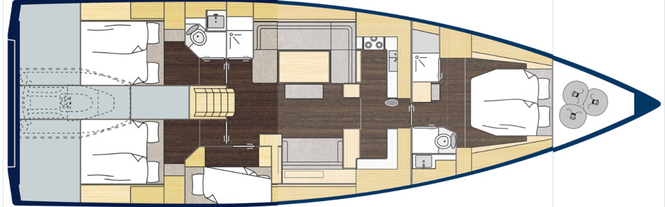 Bavaria C57 Pont Inférieur (Option)