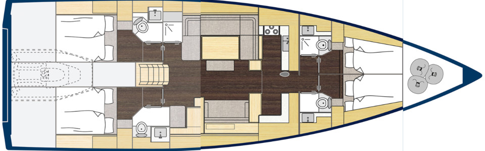 Bavaria C57 Pont Inférieur (Option 3)