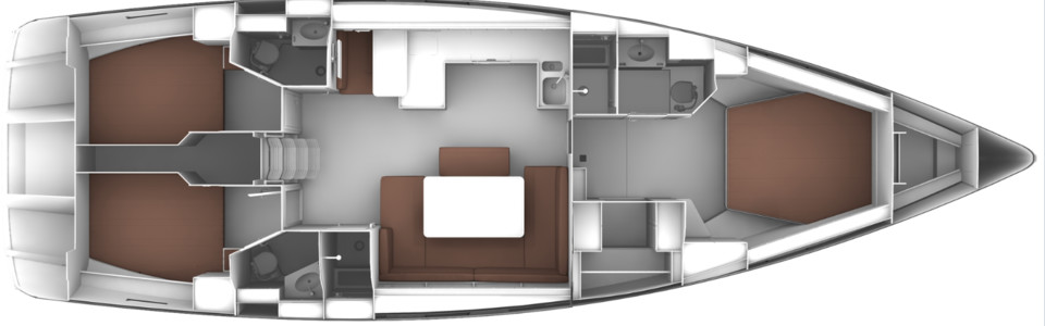 Bavaria CRUISER 51 STYLE Cubierta Inferior (Opcional 2)
