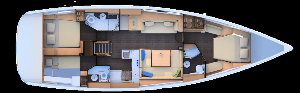 Jeanneau 51 Unterdeck (Optional)