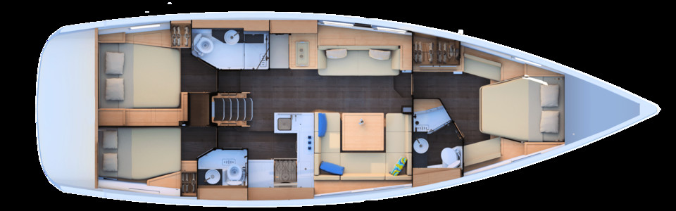 Jeanneau 51 Нижняя Палуба (Опционально 2)