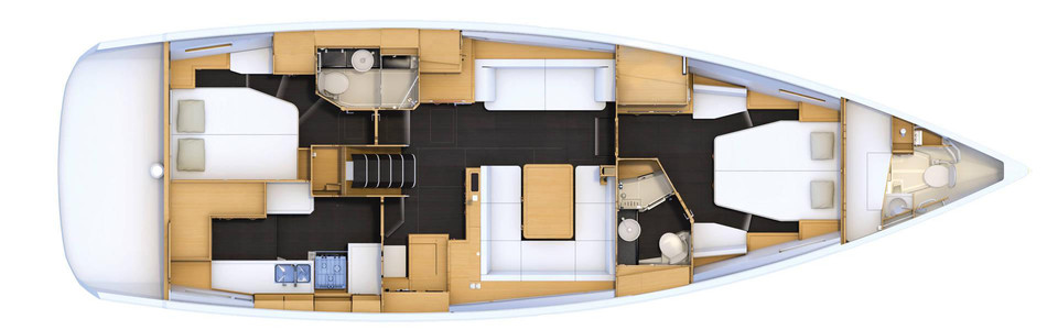 Jeanneau 54 Lower Deck (Optional)