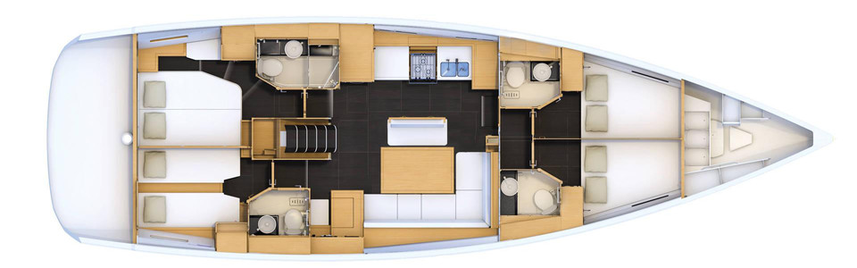 Jeanneau 54 Нижняя Палуба (Опционально 4)