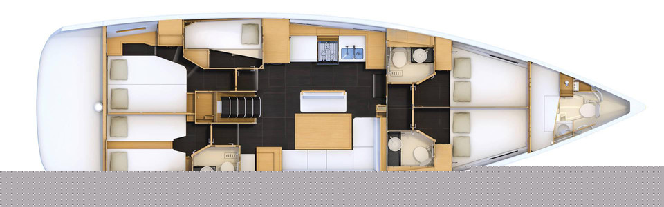 Jeanneau 54 Нижняя Палуба (Опционально 5)