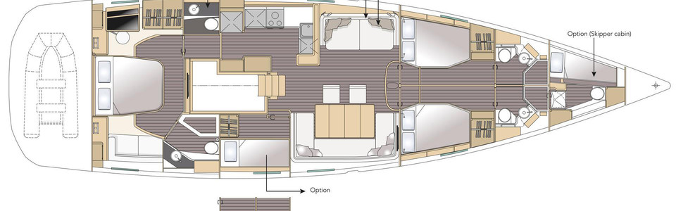 Jeanneau 64 Lower Deck (Optional)
