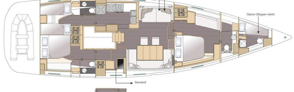 Jeanneau 64 Lower Deck (Optional 2)