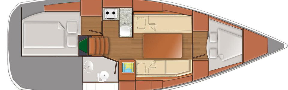 Jeanneau Sun Odyssey 319 Unterdeck