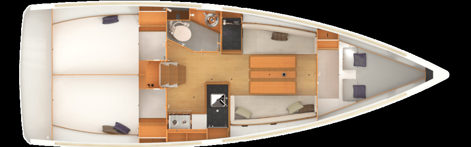 Jeanneau Sun Odyssey 349 Lower Deck (Optional)