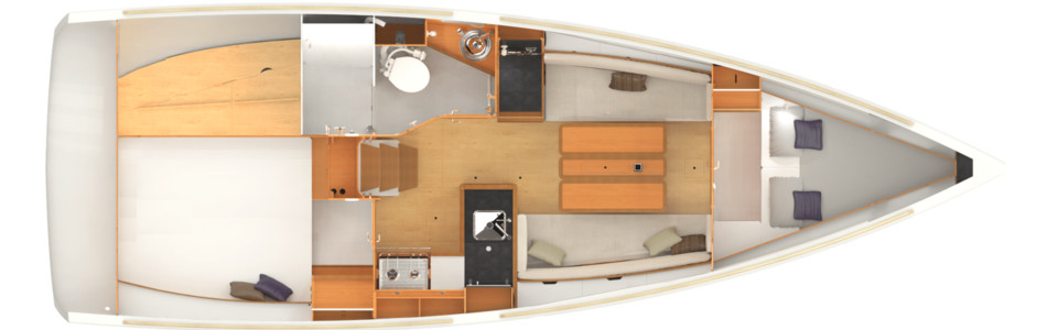 Jeanneau Sun Odyssey 349 Lower Deck