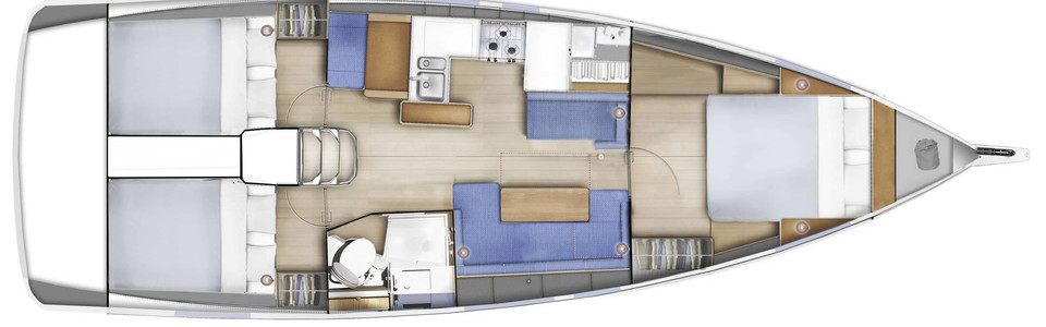 Jeanneau Sun Odyssey 410 Lower Deck (Optional 11)