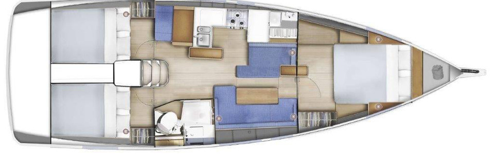 Jeanneau Sun Odyssey 410 Lower Deck (Optional 5)