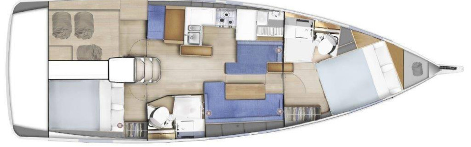 Jeanneau Sun Odyssey 410 Lower Deck (Optional)