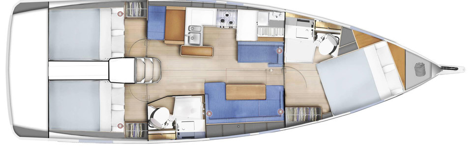 Jeanneau Sun Odyssey 410 Lower Deck (Optional 9)