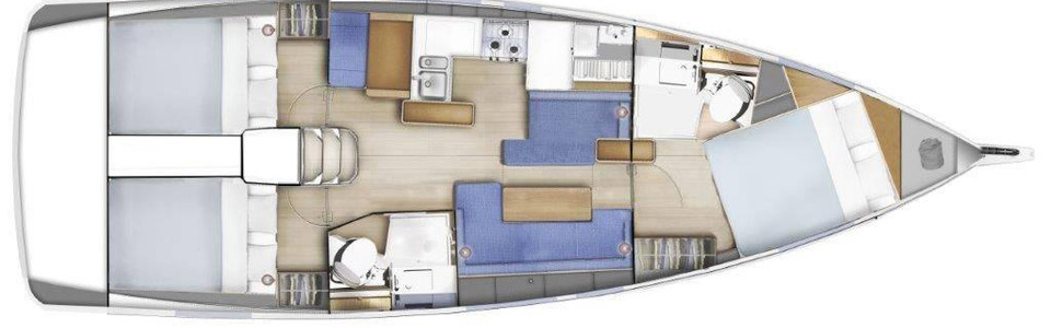 Jeanneau Sun Odyssey 410 Lower Deck (Optional 4)