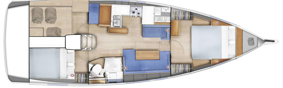 Jeanneau Sun Odyssey 410 Lower Deck (Optional 7)