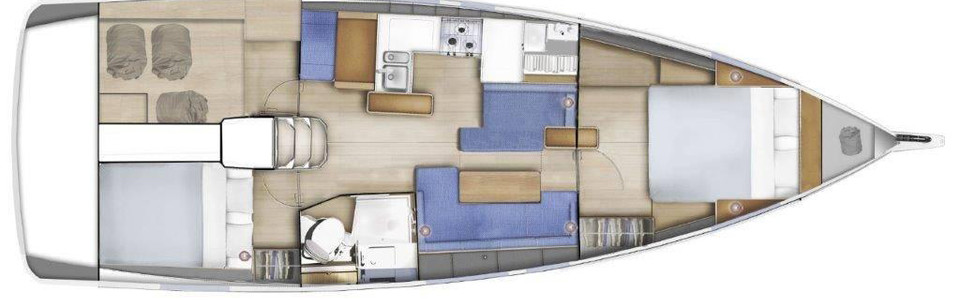 Jeanneau Sun Odyssey 410 Lower Deck