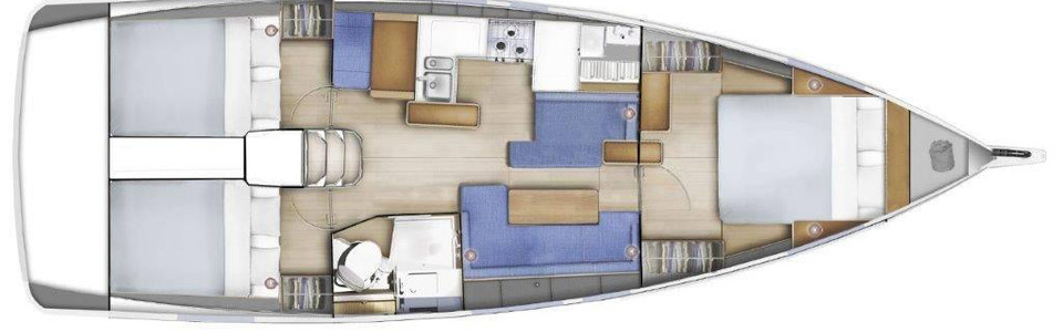 Jeanneau Sun Odyssey 410 Lower Deck (Optional 3)
