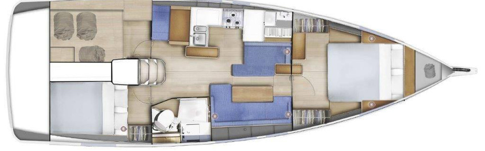 Jeanneau Sun Odyssey 410 Lower Deck (Optional 2)