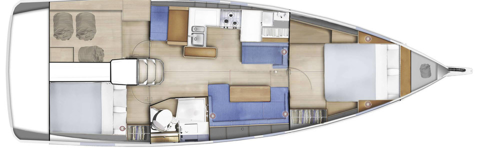 Jeanneau Sun Odyssey 410 Lower Deck (Optional 8)