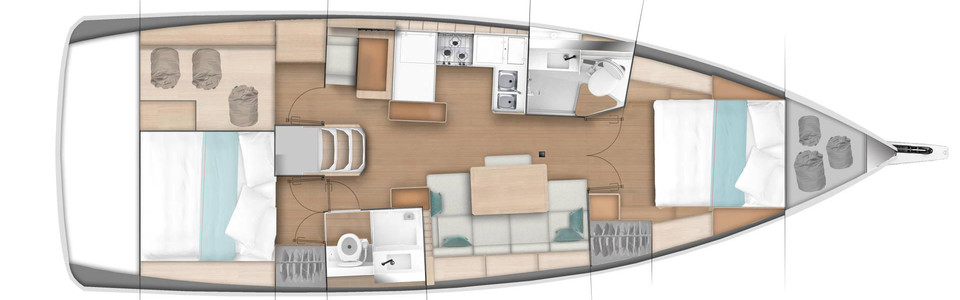 Jeanneau Sun Odyssey 440 Lower Deck