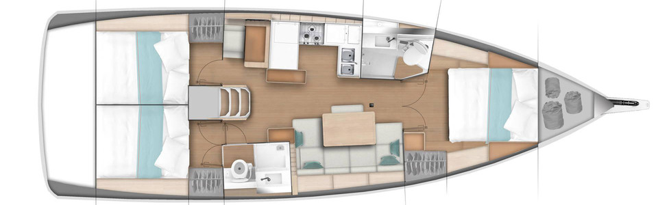 Jeanneau Sun Odyssey 440 Lower Deck (Optional)