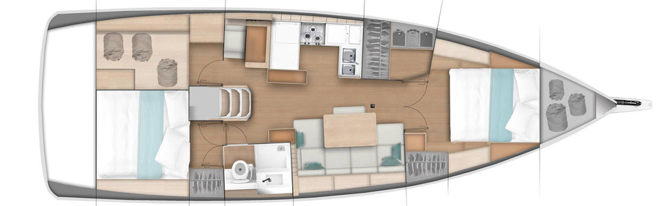 Jeanneau Sun Odyssey 440 Lower Deck (Optional 2)