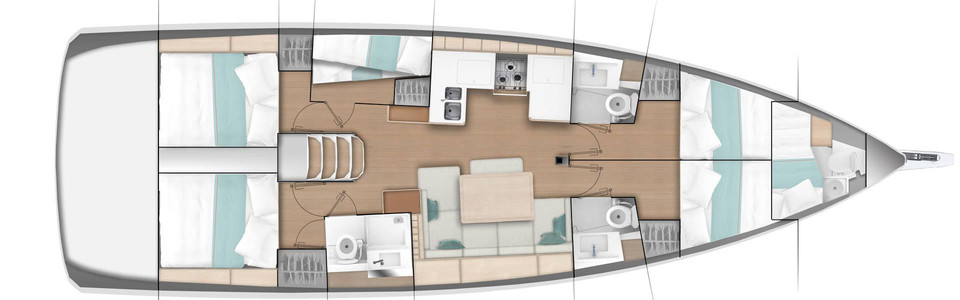 Jeanneau Sun Odyssey 490 Нижняя Палуба (Опционально 3)