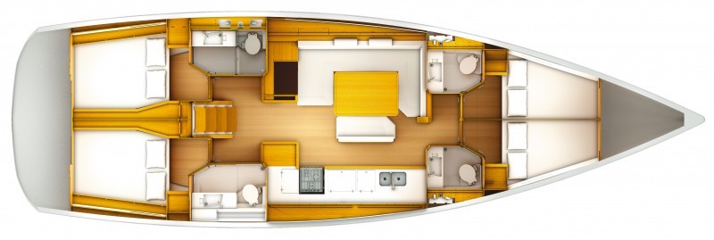 Jeanneau Sun Odyssey 519 Lower Deck (Optional)