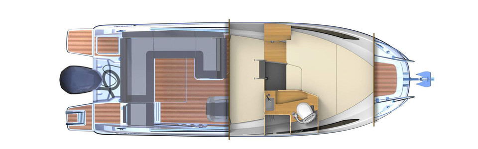Jeanneau Cap Camarat 7.5 DC Serie 2 Нижняя Палуба