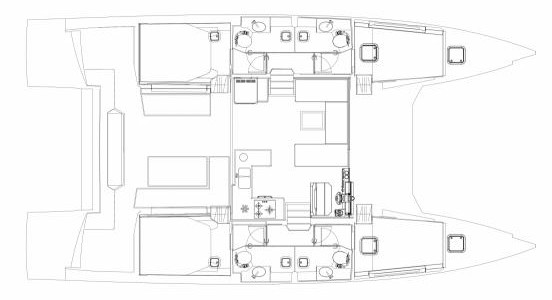 Bavaria Nautitech 47 Power Lower Deck (Optional)