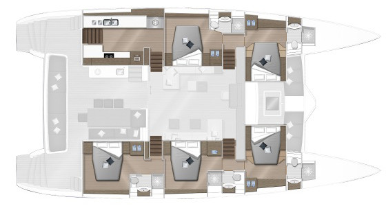 Lagoon 630 MY Pont Inférieur (Option)