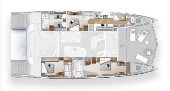 Lagoon SEVENTY 8 Lower Deck (Optional 2)